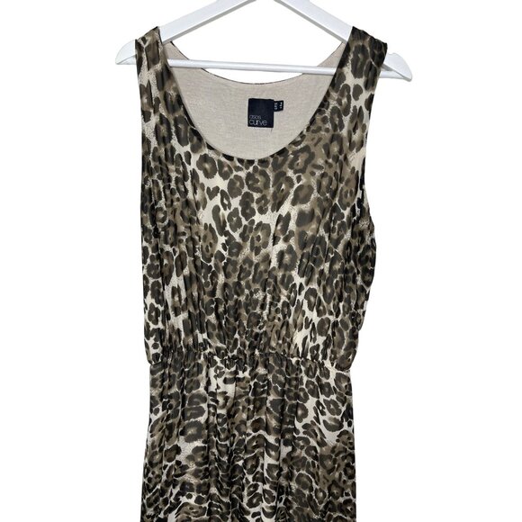 ASOS Curve Leopard Print Maxi Dress Size 14 - Picture 3 of 12